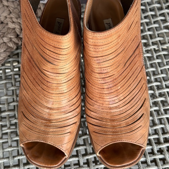 Paul Green Cayanne Leather Peep Toe Sandal Bootie Nougat Leather US Size 7.5 - Picture 2 of 7